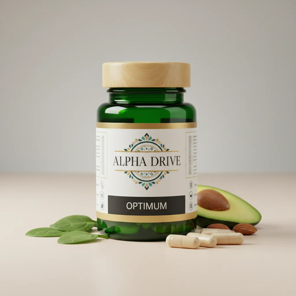Alpha Drive supplement bottle - natural supplement for men's daily vitality